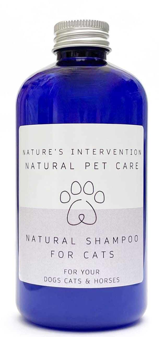 Nature's Intervention 99% Natural Gentle Cat Shampoo – Concentrated 1:5 Dilution – Aloin-Free Aloe, Cedarwood & Lavender – Sulfate-Free & pH Balanced – 250ml