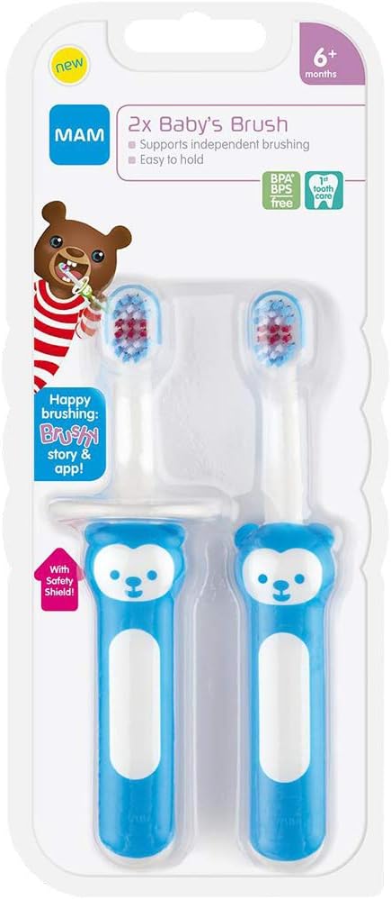 MAM Baby's Brush, Blue/White, 1 count (Pack of 2) - Image 5