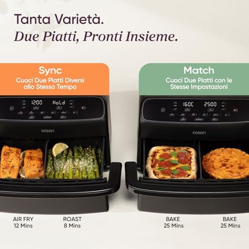 Twinfry Compact Friggitrice ad Aria 8,6 Litri, Air Fryer Ceramico