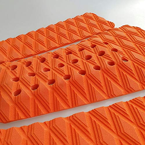 Baosity 3Pcs/Set Non Slip Surfboard Traction Tail Pads Boat Deck Grips for Surfing Skimboarding Surf Surfing Accessories - Orange, as described