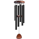 Wind Chimes for Outside, Bingxue 37" Wooden Sympathy Wind Chimes Memorial Wind Chime for Loss of Loved One Mother Father, Sympathy Gift Home Decor Outdoor Garden Patio (Black, 30Inch)