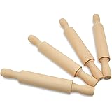 Wooden Mini Rolling Pin, 5 Inches Long, Pack of 6, Great for in The Kitchen, Play-doh, Crafting and Imaginative Play, by Wood
