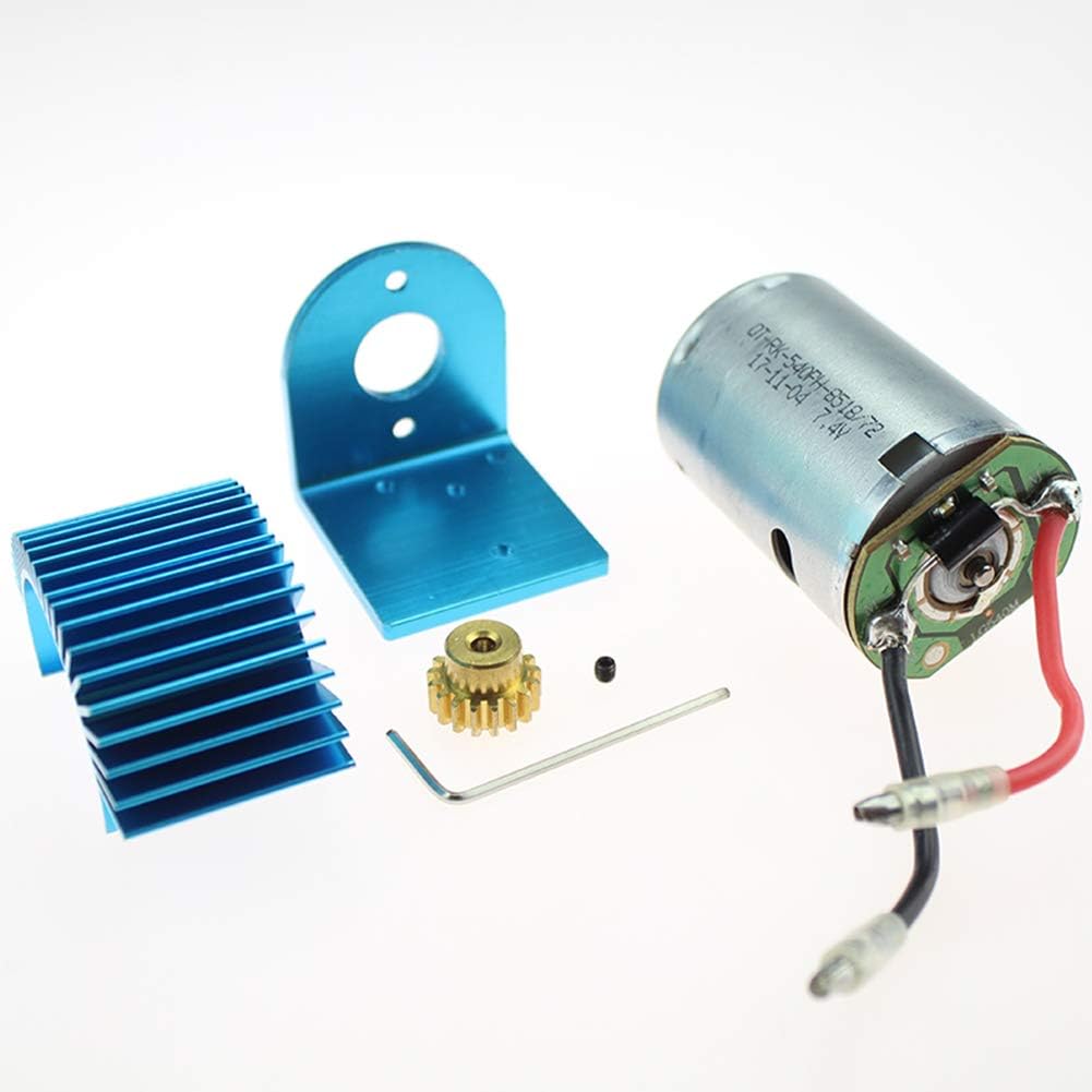 Meiyiu 540 Motor 17T Motor Gear Motor Radiator Motor Seat 12428-0121+0088+0056+XY12017 for Wltoys 12428 12423 1/12 RC Car Spare Parts Motor + Motor seat + Heat Sink + Gear + Screw + Wrench