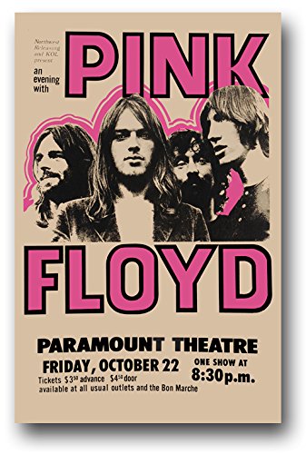 Pink Floyd Poster Concert Promo 11 x 17 inches for a early 70’s show in
Portland