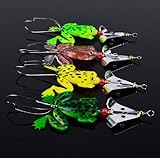 Lot 4pcs Rubber Frog Soft Fishing Lures Bass CrankBait Tackle 9cm/3.54