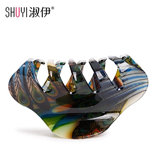 usongs Peacock pattern clip hair accessories plate made large ruggedness bath gripper plate made hair grasping hair No