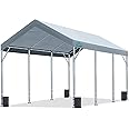 ADVANCE OUTDOOR 12x20 ft Canopy Garage Heavy Duty Carport Car Boat Shelter Party Tent, Adjustable Peak Height from 9.5ft to 11ft, Gray
