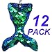 Pawliss Mermaid Party Favors, 12 Pack Flip Sequin Glitter Tails Mermaid Tail Keychains, Birthday Party Supplies Gifts Decorations for Kids Girls
