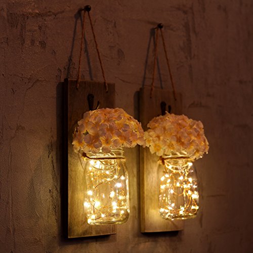 2 Chen+Mason+Jar+Sconces+LED