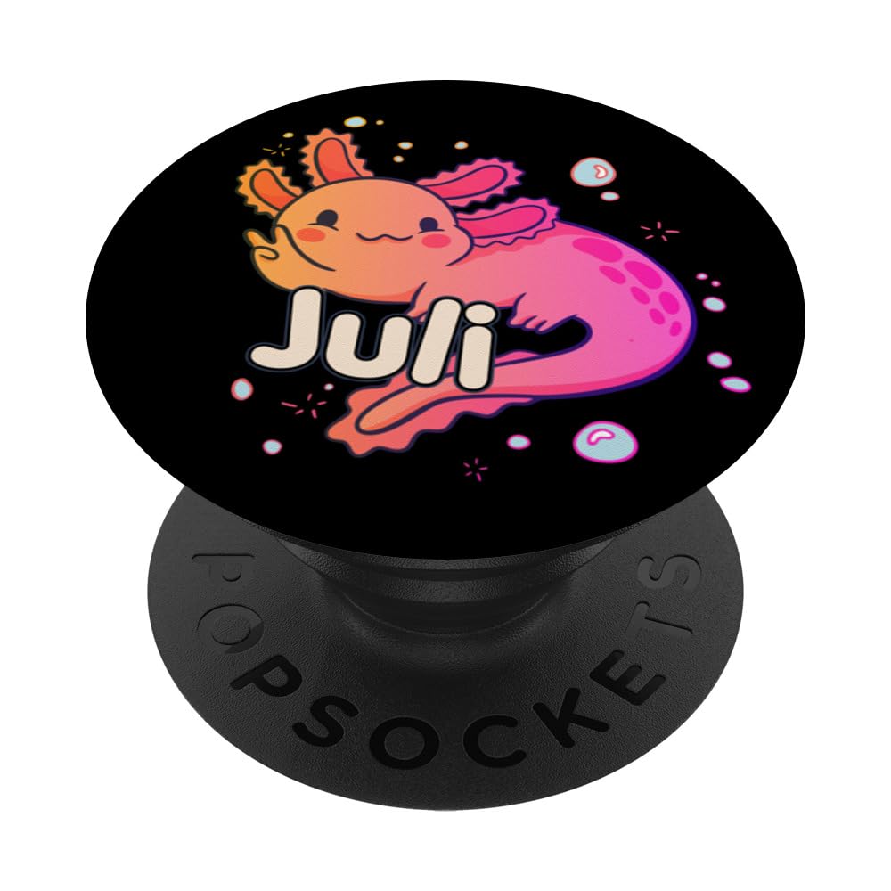 JULI - Beautiful girl name with adorable AXOLOTL PopSockets Swappable PopGrip