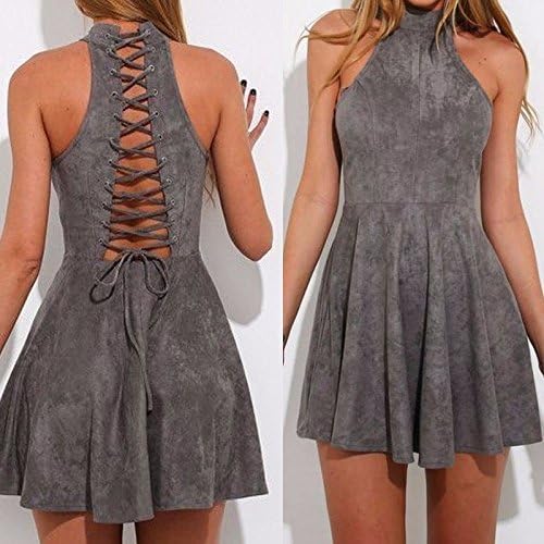 Summer Woman Dress Solid Color Spaghetti Strap Bandage Back Knee-length Woman Clothing Sexy Slimming Sling Dresses