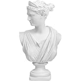 Norrclp 12.5in Greek Statue of Diana, Classic Roman Head Bust | Greek Mythology Sculpture for Home Decor Office Bookshelf Desktop Decor