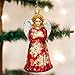 Old World Christmas Collection Glass Blown Ornaments for Christmas Tree Angle, Red Poinsetta Angel