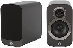 Q Acoustics 3010i Compact Bookshelf Speakers Pair Graphite Gray - 2-Way Reflex Enclosure Type, 4" Bass Driver, 0.9" Tweeter - Stereo Speakers/Passive Speakers for Home Theater Sound System