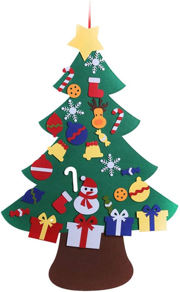 Topeedy Felt Christmas Tree,DIY Christmas Tree with 30Pcs Ornaments for Kids Xmas Gifts Home Door Wall Decoration