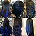 TOFAFA 22 inch Colored Hair Extensions, Colorful Party Highlights Hairpiece Clip in Long Straight Synthetic Hair Extensions for Halloween Girls Women Kids Cosplay Favor Gift(10 PCS Blue)
