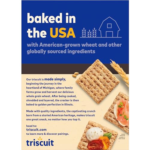 TRISCUIT CRACKED PEPPER & OLIVE OIL WHOLE GRAIN WHEAT CRACKERS, LUNCH SNACKS, SNACK CRACKERS, FAMILY SIZE, 12.5 OZ