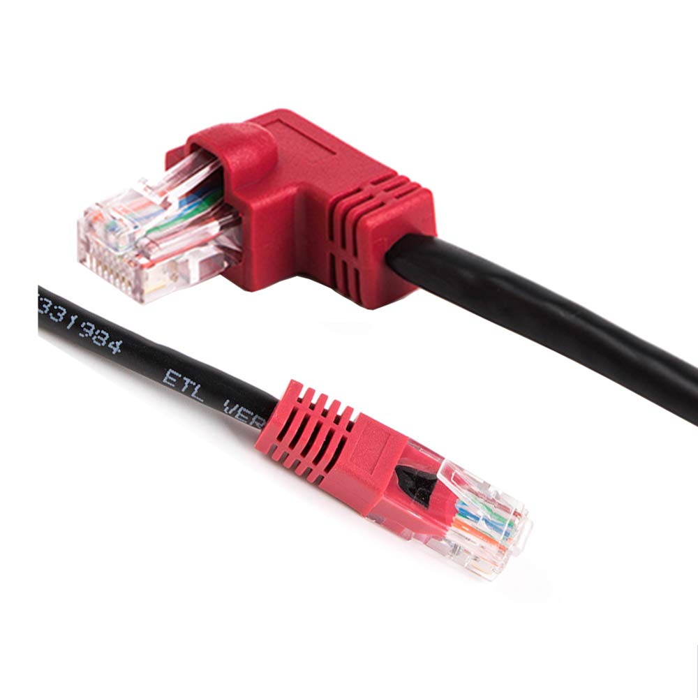 usangreen Angled RJ45 Ethernet Patch Cable L shape Internet Lan Cable Cat5 Patch Cord 6FT (Right Angled)