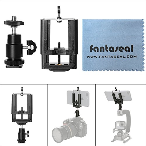 Fantaseal DSLR Camera Hot Shoe Mount Smartphone Monitor Mount Smartphone Clamp Super Wide (50-100mm) Hot Shoe Mount Cold Shoe Mount w/ 1/4