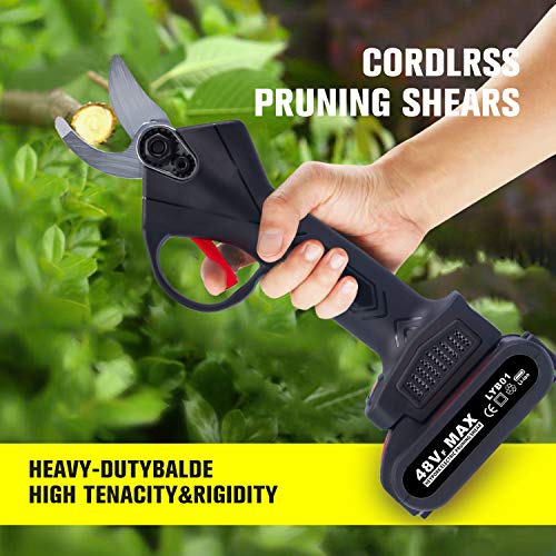 HEYPORK Elektrische Gartenschere Set mit Akku und Ladegerät, Mini Elektro Astschere Gardena mit 48V Batterie für… – Bild 6
