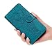 Compatible with iPhone X Case, iPhone Xs Wallet Case Premium PU Leather Oil Wax Embossed Elephant Detachable Magnetic Cover Credit Card Cash Slots Cover for iPhone X/XS (Blue)