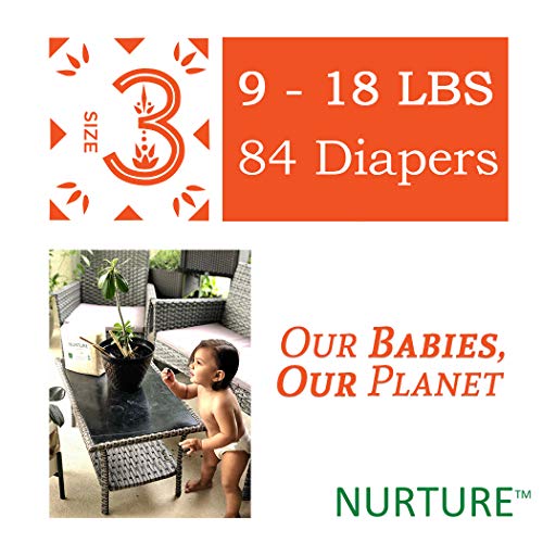Nurture Diapers by BioBag, Size 3 (918 pounds), 84 Premium Quality