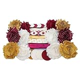 Wine & Gold - Mini DIY Headband Kit - Makes 12 Single or 6 Double Headbands - Baby Shower Headband Station - Fashion Headbands for Birthday Party & Baby Shower Games