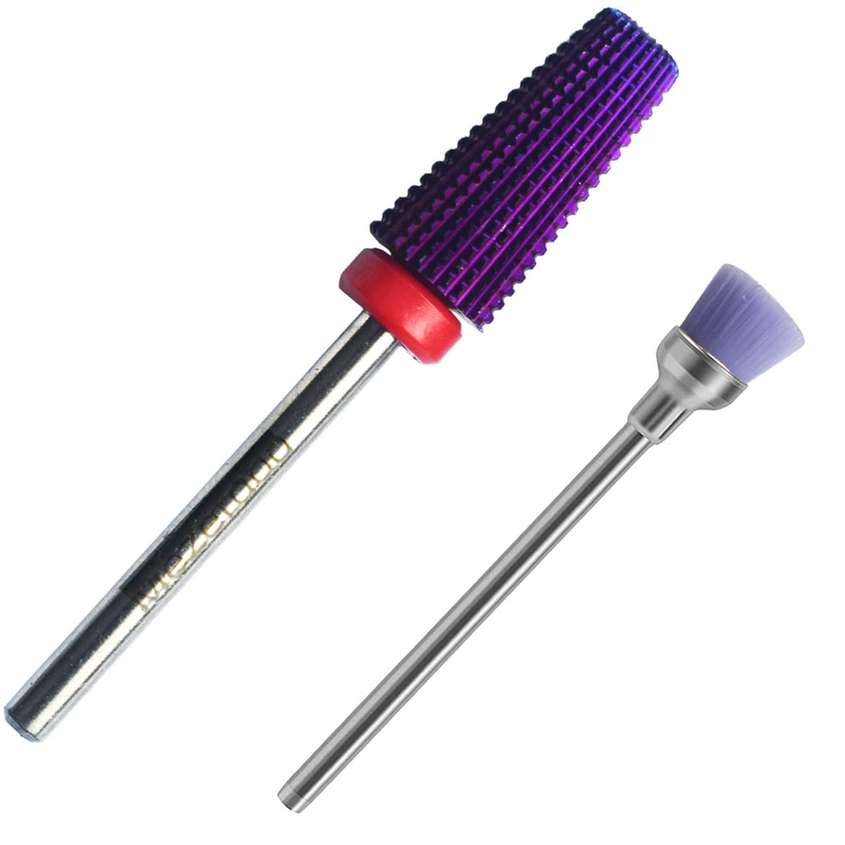 Nail Drill Bits for Acrylic Nails,5 In 1 Multi-function Tapered Shape Straight Cut Nail Drill Bit,Purple Professional Carbide Tungsten Steel Bits for Both Left And Right Handed