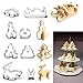 SIEGES Holiday Cookie Cutters Set - Stainless Steel Buscuit Cutter Molds - Christmas Tree/Snowman/Sleigh/Elk - 8 Pack