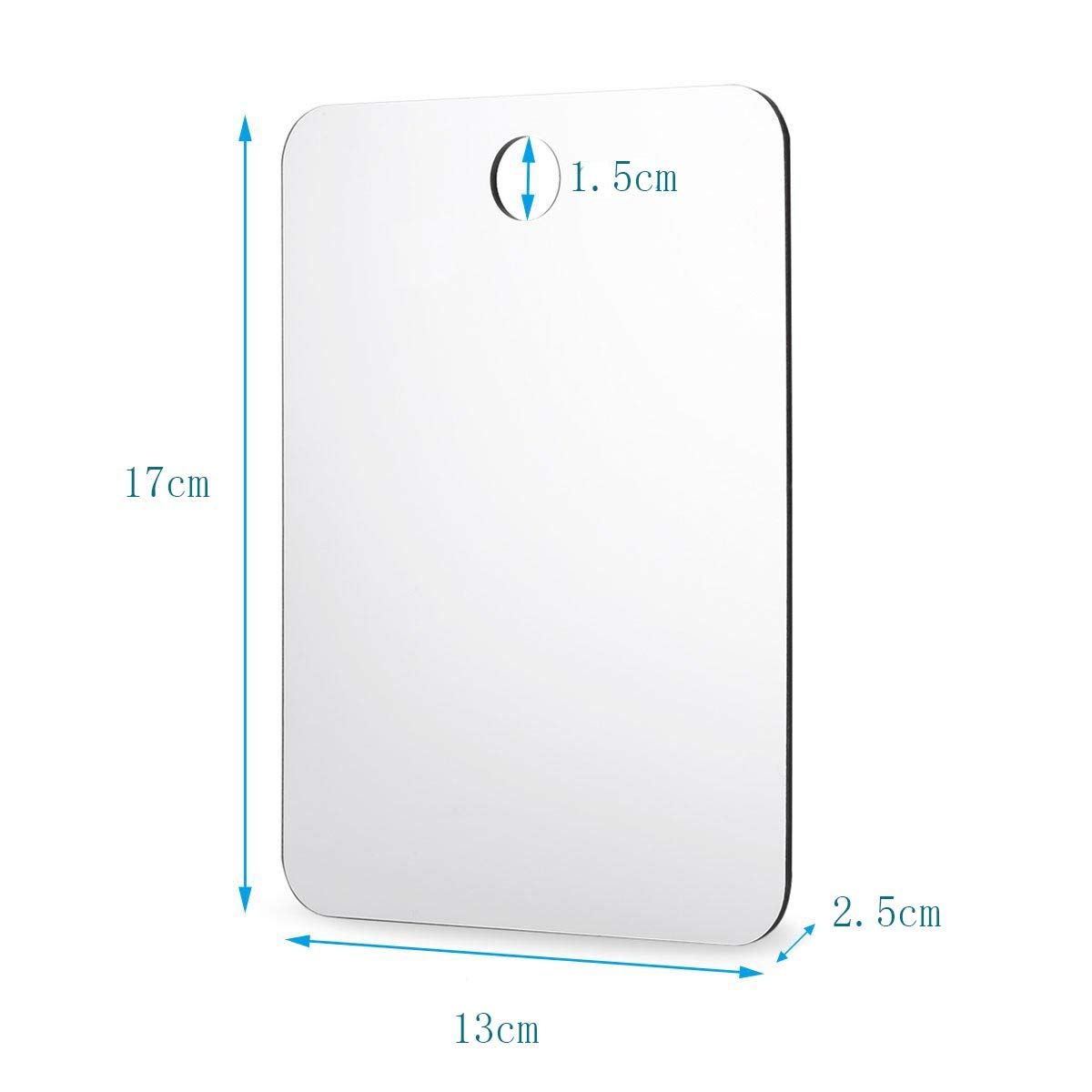 2 Pieces Fogless Shower Mirror, Anti-Fog Makeup Mirror, Shower Mirror Shave Makeup Fogless Mirror Lightweight Frameless Mirror with 3 Pieces Adhesive Hooks, 6.8 x 5.2 Inch : Beauty