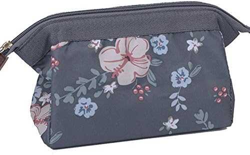 Makeup Bag/Travel Cosmetic Bags/Brush Pouch Toiletry Kit Fashion Women Jewelry Organizer with Zipper Make Up Carry Case Pencil Holder Portable Cube Purse (Deep Gray)