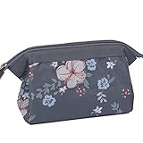 Makeup Bag/Travel Cute Cosmetic Pouch Storage/Brush Holder Toiletry Kit Fashion Women and Girl Waterproof Jewelry Organizer with Zipper Pencil Carry Case Portable Cube Purse (Deep Grey)