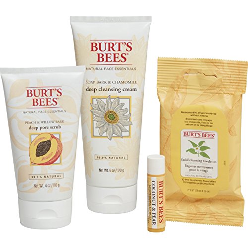 Burt's Bees Face Essentials Gift Set, 4 Skin Care Products Cleansing