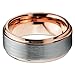 Charming Jewelers Tungsten Wedding Band Ring 8mm Men Women Comfort Fit 18k Yellow Rose Gold Black Grey Step Bevel Edge Brushed Polished