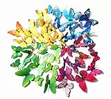 48 PCS PVC 3D Butterfly Fridge Magnets Refrigerator Magnets Wall Stickers with Magnet for Wall Decor Art Decor Crafts Home Party Decoration (Multi)