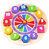 Fat Brain Toys Glow in The Dark Clock Puzzle - What Time is It? Glow in The Dark Clock Puzzle Early Learning Toys for Ages 3 to 4