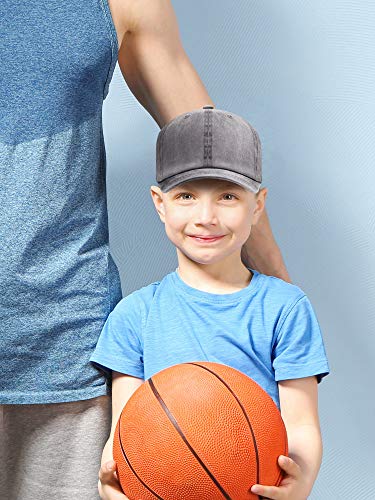 image for Norme 2 Pieces Toddler Baby Baseball Cap, Distresed Plain Cotton Hat, 