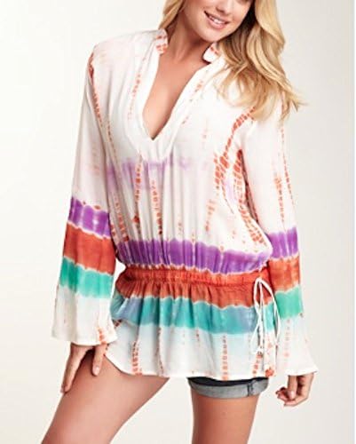 Monique Leshman Handmade Tie Dye Bell Sleeve Woodstock Tunic-Orange- Medium **RUNS SMALL** Gypsy 05, Camilla, DVF Mara Hoffman