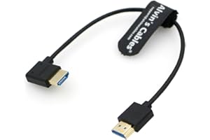 Alvin's Cables Ultra HD 8K HDMI 2.1 Cable Straight HDMI to Right Angle HDMI High Speed for Atomos Ninja V Monitor, Z CAM E2, 