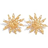14K Gold Plated Sun Earrings for Women Boho Sunbeam Earrings Lightweight Hypoallergenic Earrings Vintage Boho Statement Earrings for Women
