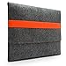 LAVIEVERT Handmade Gray Felt Case Bag Sleeve with Orange Elastic Band for Apple 13