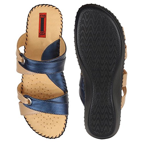 1 walk doctor sole orthotpedics leather casual footwear for women-beige::blue