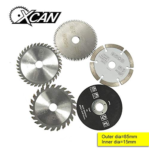 Maslin 5 pcs 85mm Cutting Tool Wood Saw Blades for Multi-function Power Tool Circular Saw Blade Bore 10mm Wood Cutting Disc - (Color: 5pcs 85x10mm)