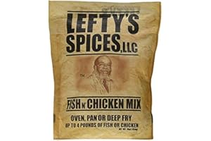 GUONG Leftys Spices Fish N Chicken Mix for Oven, Pan or Deep Fry 16oz Bag (Pack of 3) Chose Flavor Below (Original)