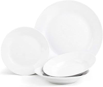 Sabichi 12pc Day to White Dinner Set Porcelain Microwave Safe Dishwasher Safe