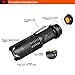Hosyo Mini Cree Q5 LED Tactical Flashlight Torch 7w 400lm Adjustable Focus Zoomable Light (Black)