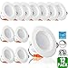 Hykolity 4 Inch led downlight recessed can light integrated baffle trim design retrofit ceiling lamp 9w [65w equivalent] 720lm 3000k warm white dimmable energy star-pack of 12