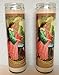Guardian Angel Glass Prayer Candles 8 Inch Devotional Candles (Pack of 2)