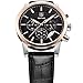 BENYAR Chronograph Waterproof Watches Business and Sport Design Black Leather Band Strap Wrist Watch for Men (Brown Silver Black)