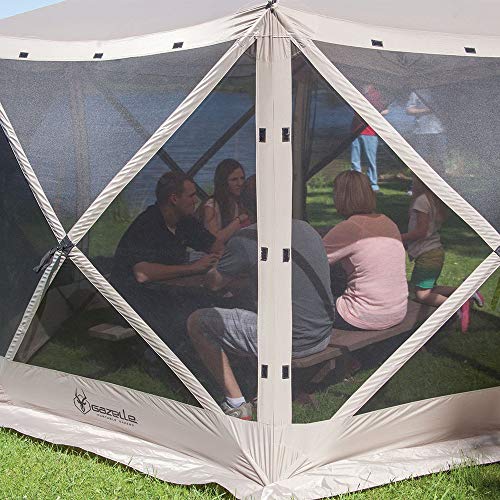 Gazelle G6 8 Person 6 Sided 124" x 124" Portable Canopy Gazebo Screen TentGazelle Wind Panel Accessory for Portable Canopy Gazebo Screen Tents, 3 Pack (2 Pack)